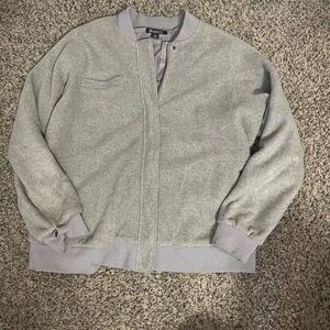 Roaman's Light Gray Textured Jacket